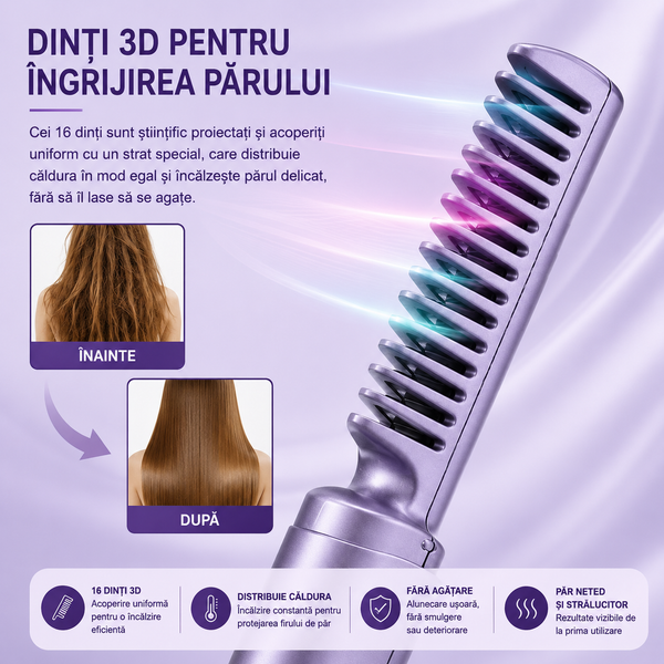 Perie Îndreptătoare Electrică 2-în-1